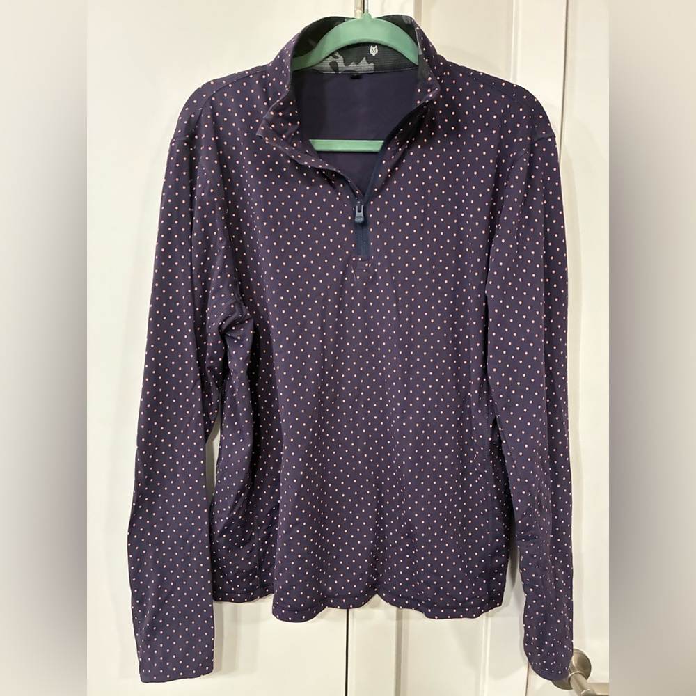 Greyson Navy and Pink Patterned golf Pullover